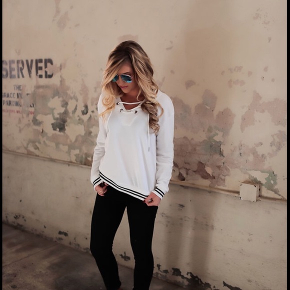 ❗️Last 2! XS, S Grey lace up sweatshirt - Picture 5 of 8